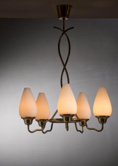  Asea ASEA brass and opaline glass chandelier - 2978950