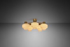  Asea Asea Elektroskandia Five Arm Brass and Glass Ceiling Light Sweden ca 1950s - 2988230