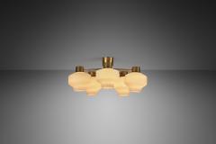  Asea Asea Elektroskandia Five Arm Brass and Glass Ceiling Light Sweden ca 1950s - 2988230