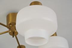  Asea Asea Elektroskandia Five Arm Brass and Glass Ceiling Light Sweden ca 1950s - 2996595