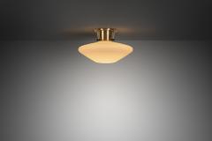 Asea Brass and Opal Glass Ceiling Lamp by ASEA Sweden 1940s - 4566723