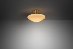  Asea Brass and Opal Glass Ceiling Lamp by ASEA Sweden 1940s - 4566810