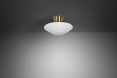  Asea Brass and Opal Glass Ceiling Lamp by ASEA Sweden 1940s - 4566811