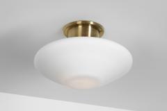  Asea Brass and Opal Glass Ceiling Lamp by ASEA Sweden 1940s - 4566814