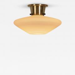  Asea Brass and Opal Glass Ceiling Lamp by ASEA Sweden 1940s - 4569843
