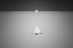  Asea Brass and Opal Glass Pendant Ceiling Lamp by ASEA Sweden 1950s - 3555618