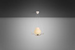 Asea Brass and Opal Glass Pendant Ceiling Lamp by ASEA Sweden 1950s - 3555619