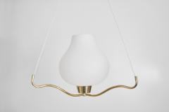  Asea Brass and Opal Glass Pendant Ceiling Lamp by ASEA Sweden 1950s - 3555623