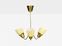  Asea Hans Bergstrom attr Pendant Light Brass Glass Sweden 1940s - 4756120
