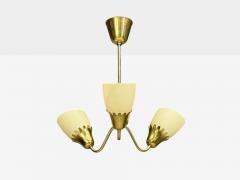 Asea Hans Bergstrom attr Pendant Light Brass Glass Sweden 1940s - 4756122
