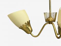  Asea Hans Bergstrom attr Pendant Light Brass Glass Sweden 1940s - 4756126
