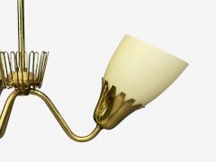  Asea Hans Bergstrom attr Pendant Light Brass Glass Sweden 1940s - 4756127