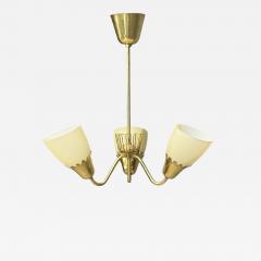  Asea Hans Bergstrom attr Pendant Light Brass Glass Sweden 1940s - 4758423