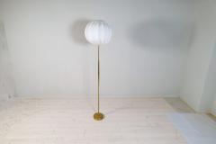  Asea Midcentury ASEA Brass Floor Lamp with Round Cotton Shade Sweden 1960s - 2936774