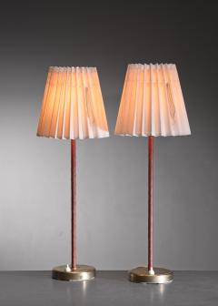  Asea Pair of ASEA brass and leather table lamps - 3445052