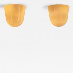  Asea Pair of Milk Glass Flush Mounts by ASEA Sweden Mid 20th Century - 4101398