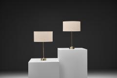  Asea Pair of Scandinavian Brass Table Lamps by ASEA Sweden 1970s - 4617032
