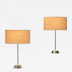  Asea Pair of Scandinavian Brass Table Lamps by ASEA Sweden 1970s - 4640329
