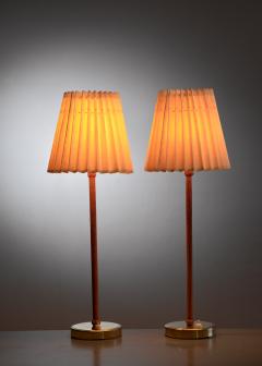  Asea Pair of brass and leather ASEA table lamps - 2034337