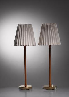  Asea Pair of brass and leather ASEA table lamps - 2034338