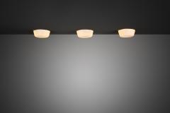  Asea Set of Three Opal Glass Ceiling Lamps by ASEA Sweden Mid 20th Century - 4807048