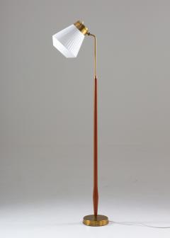  Asea Swedish Midcentury Floor Lamp in Brass and Teak by ASEA 1950s - 1854815