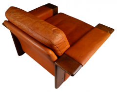  Asko 1970s Asko of Finland orange leather armchair - 3145105