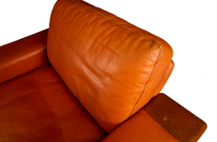  Asko 1970s Asko of Finland orange leather armchair - 3145108