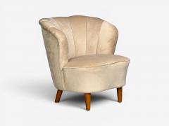  Asko Asko Finnish Modern Lounge Chairs Beige Velvet Beech Finland 1950s - 4602579