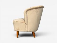 Asko Asko Finnish Modern Lounge Chairs Beige Velvet Beech Finland 1950s - 4602583