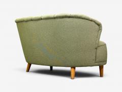  Asko Asko Sofa Green Fabric Lacquered Wood Finland 1950s - 4751363