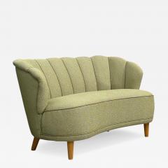  Asko Asko Sofa Green Fabric Lacquered Wood Finland 1950s - 4751534