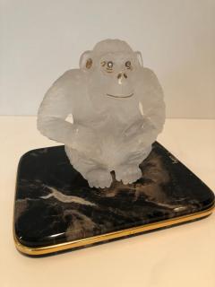  Asprey Asprey Carved Rock Crystal Gorilla Diamond Eyes and 18 Karat Gold Accents - 1405456