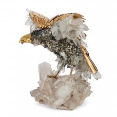  Asprey Large quartz crystal and vermeil bird model by Asprey - 3371879