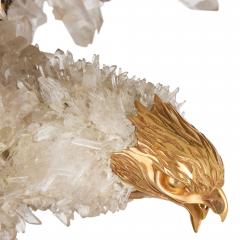  Asprey Large quartz crystal pyrite and vermeil model of an eagle attributed to Asprey - 3756814