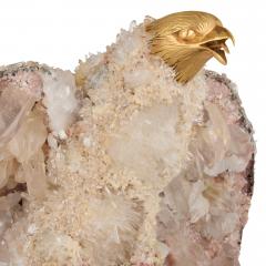  Asprey Large silver amethyst and quartz model of an eagle attributed to Asprey - 3961295