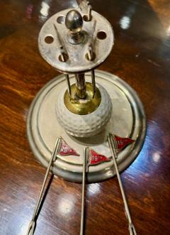  Asprey Rare Golf 19th Hole Cocktail Pick Set Vintage English Silverplate Barware - 4161342
