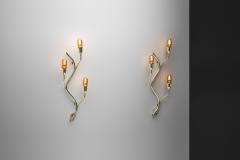  Astra Branch Shaped Brass Wall Lamps for Astra Norway Mid 20th Century - 4729625