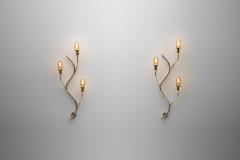  Astra Branch Shaped Brass Wall Lamps for Astra Norway Mid 20th Century - 4729638