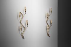  Astra Pair of Branch Shaped Brass Wall Lights for Astra Norway Mid 20th Century - 4603962