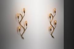  Astra Pair of Branch Shaped Brass Wall Lights for Astra Norway Mid 20th Century - 4603963
