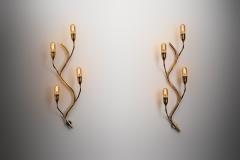  Astra Pair of Branch Shaped Brass Wall Lights for Astra Norway Mid 20th Century - 4603965
