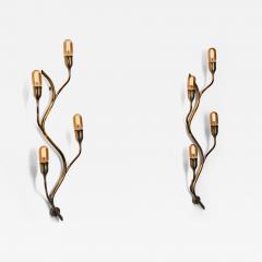  Astra Pair of Branch Shaped Brass Wall Lights for Astra Norway Mid 20th Century - 4623880