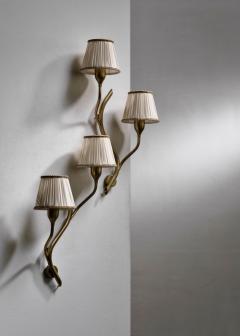  Astra Pair of brass Astra wall lamps - 4532382