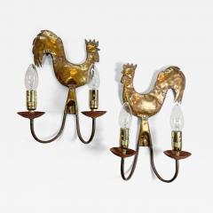  Atelier Cerenne of Vallauris Fabulous Pair of 1950 s wall lights au coq Atelier Cerenne of Vallauris - 3874038