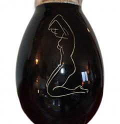  Atelier Cerenne of Vallauris Large Atelier C renne Ceramic Lamp Base with Sgraffito Nude Vallauris c 1950 - 4804467