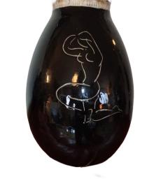  Atelier Cerenne of Vallauris Large Atelier C renne Ceramic Lamp Base with Sgraffito Nude Vallauris c 1950 - 4804474