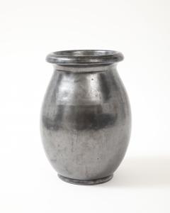  Atelier Cerenne of Vallauris Large Japanese Manganese Black Enamel Glaze Vase France 1950 signed Aegitna - 4509929