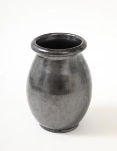  Atelier Cerenne of Vallauris Large Japanese Manganese Black Enamel Glaze Vase France 1950 signed Aegitna - 4509939