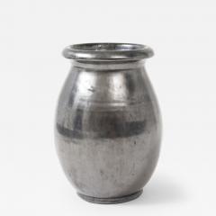  Atelier Cerenne of Vallauris Large Japanese Manganese Black Enamel Glaze Vase France 1950 signed Aegitna - 4510067